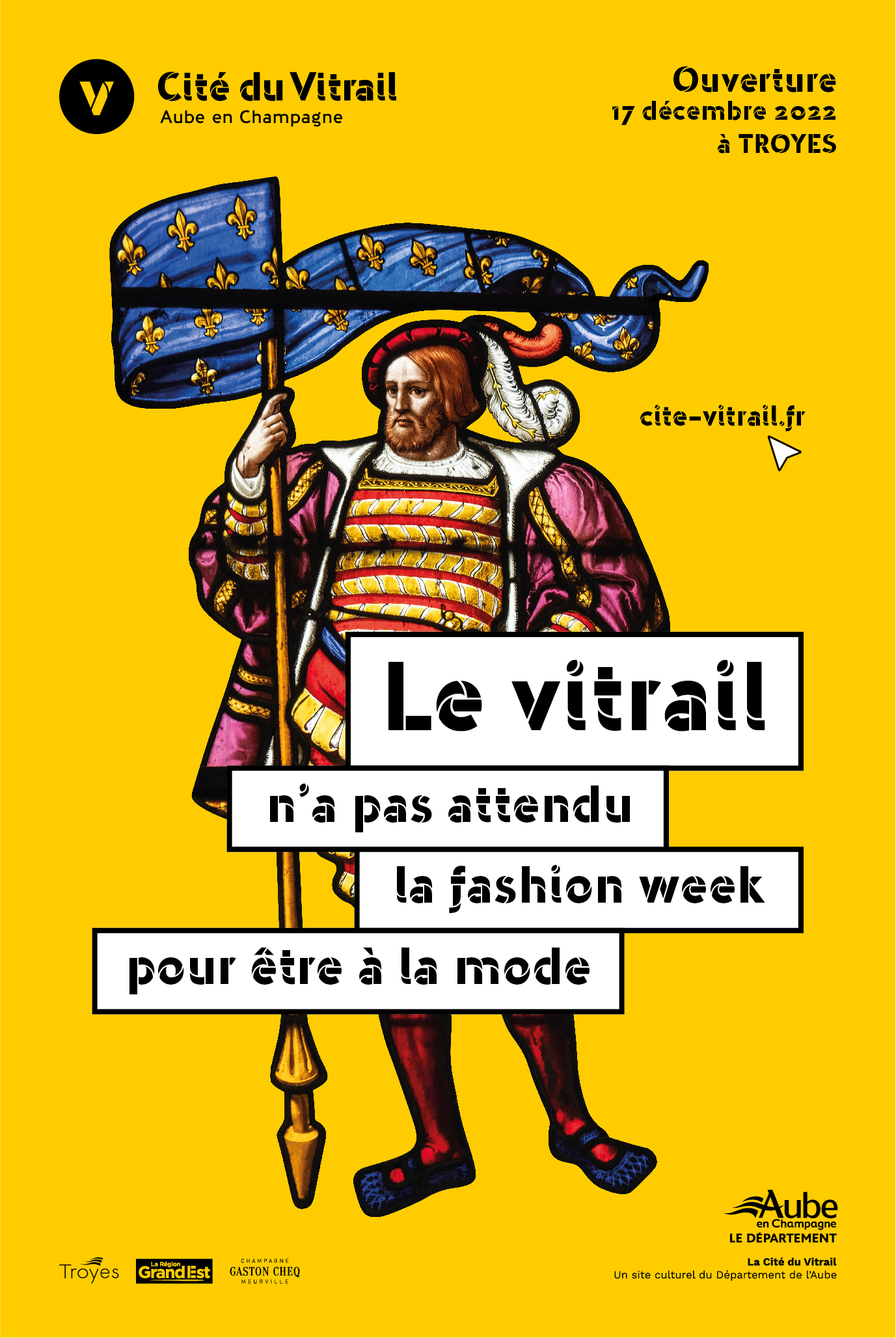 Affiches de la campagne d'affichages pour l'ouverture de la Cité du Vitrail en 2022