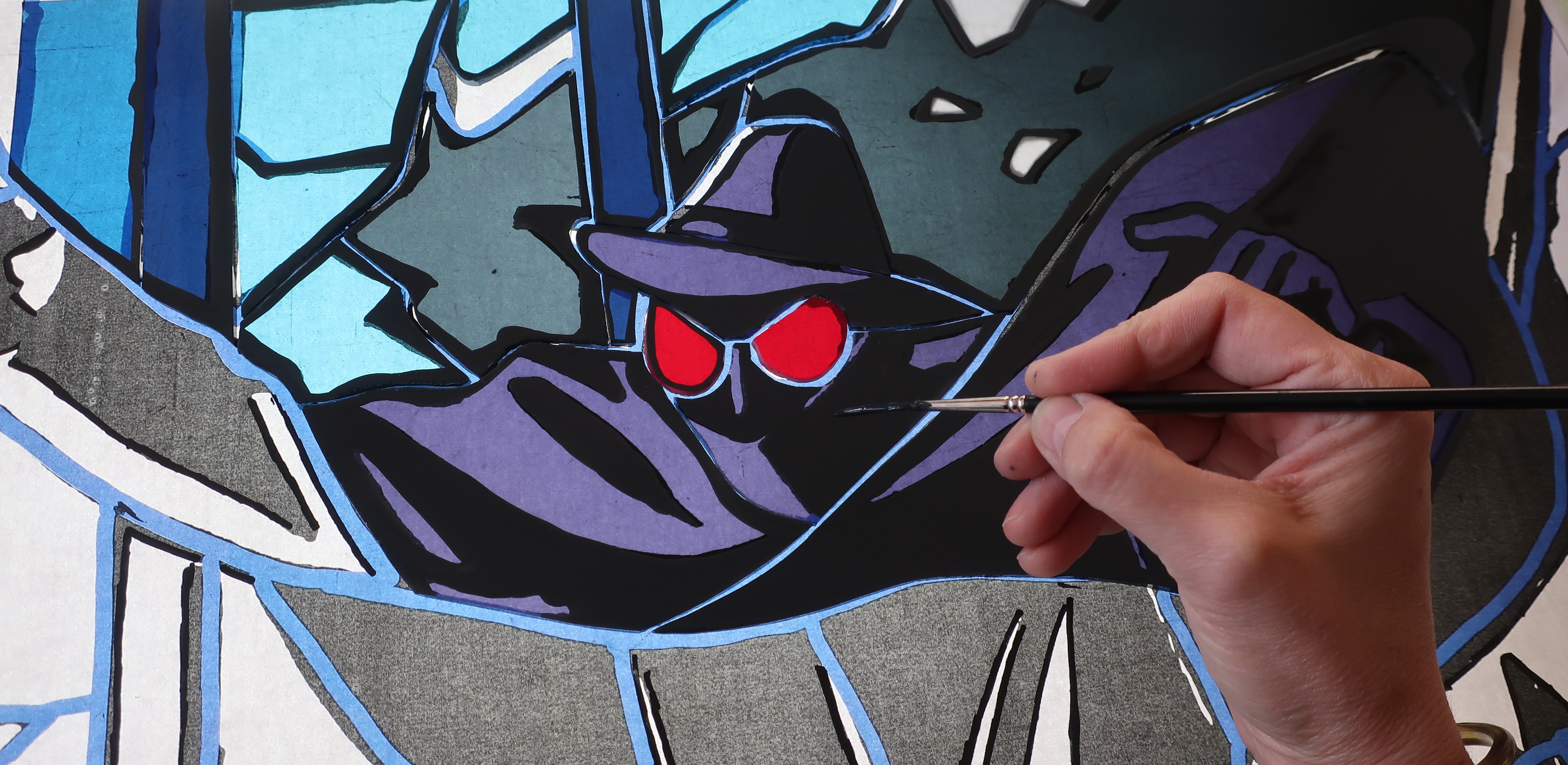 Peinture sur verre Blake et Mortimer
