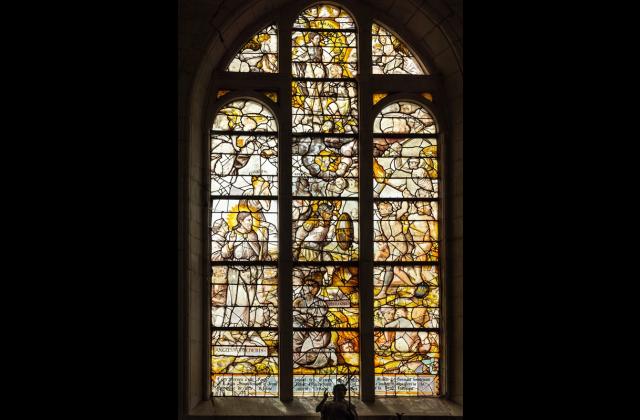 Luttes allégoriques entre Catholiques et Protestants, église de Pont-Saint-Marie