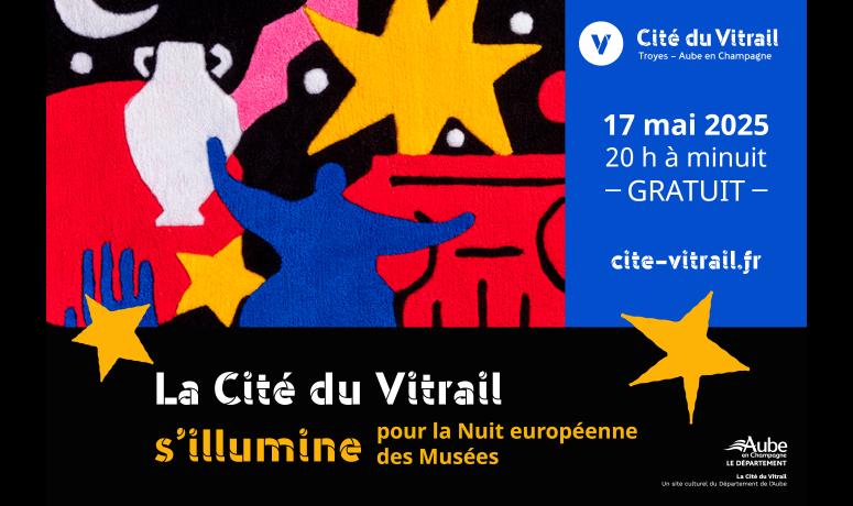 Affiche Nuit européenne des musées Cité du Vitrail